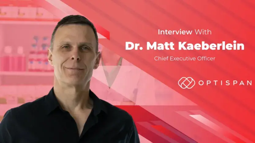 Title card for a Business Insights Journal interview with Dr. Matt Kaeberlein, chief executive officer of Optispan